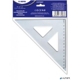 Háromszög vonalzó, műanyag, 45°, 16 cm, SAKOTA