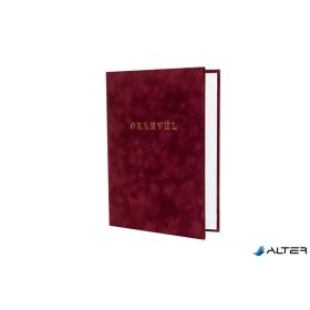 Oklevéltartó, A4, exkluzív, plüss, aranyozva, bordó