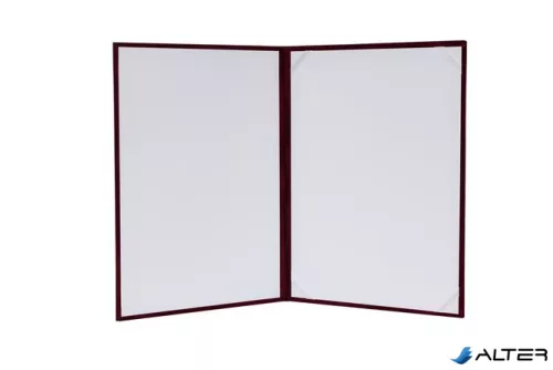 Oklevéltartó, A4, exkluzív, plüss, bordó