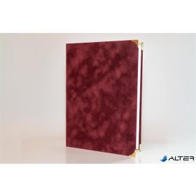   Oklevéltartó, A4, exkluzív, plüss, 4 fém sarokkal, bordó