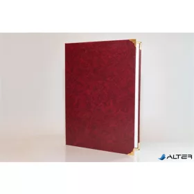   Oklevéltartó, A4, exkluzív, műbőr, 4 fém sarokkal, bordó