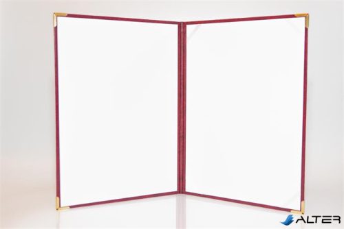 Oklevéltartó, A4, exkluzív, műbőr, 4 fém sarokkal, bordó