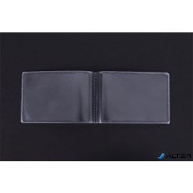 Diák- és igazolványtartó, többlapos, PVC, átlátszó