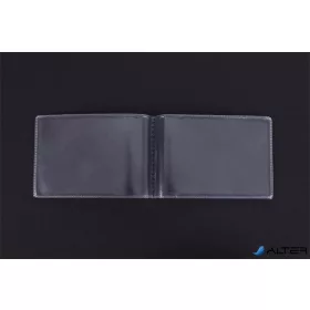Diák- és igazolványtartó, többlapos, PVC, átlátszó