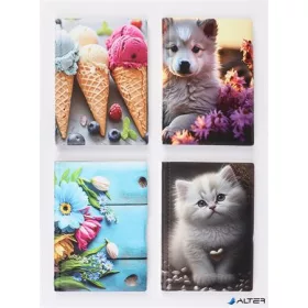   Igazolványtartó, álló, 10 betét lappal, mintás PVC, 'Bővített személyi', lány