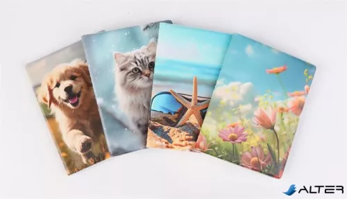 Igazolványtartó, álló, 16 betét lappal, mintás PVC, 'Okmányok', lány