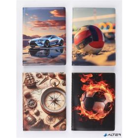   Igazolványtartó, álló, 16 betét lappal, mintás PVC, 'Okmányok', fiú