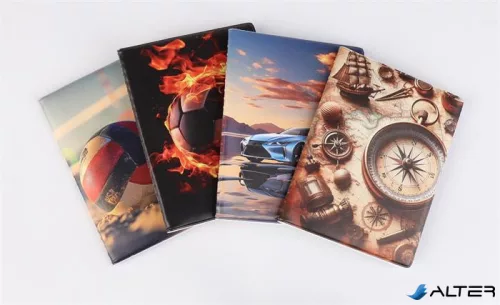 Igazolványtartó, álló, 16 betét lappal, mintás PVC, 'Okmányok', fiú