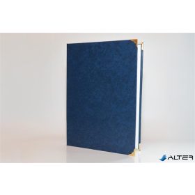   Oklevéltartó, A4, exkluzív, műbőr, 4 fém sarokkal, kék