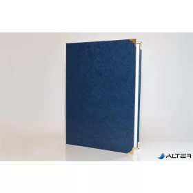   Oklevéltartó, A4, exkluzív, műbőr, 4 fém sarokkal, kék