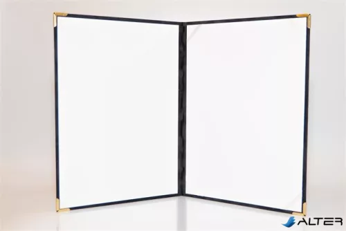 Oklevéltartó, A4, exkluzív, plüss, 4 fém sarokkal, fekete