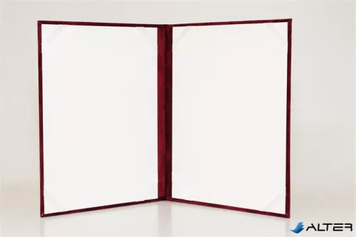 Oklevéltartó, A5, exkluzív, plüss, 2 db A5 oklevélhez, bordó