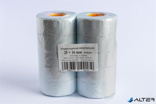 Árazószalag, 25x16 mm, "C", fehér