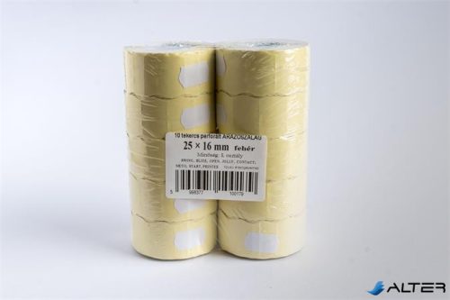 Árazószalag, 25x16 mm, 'A', fehér