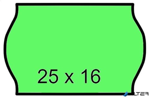 Árazószalag, 25x16 mm, zöld