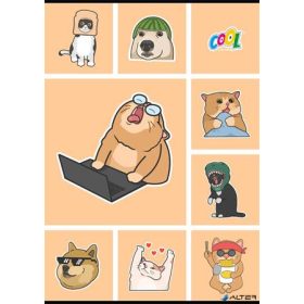   Füzet, tűzött, A4, kockás, 80 lap, COOL BY VICTORIA "Memes"