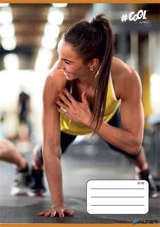 Füzet, tűzött, A5, vonalas, 32 lap, 4-8. osztály, COOL BY VICTORIA, 'Fitness life', '21-32'