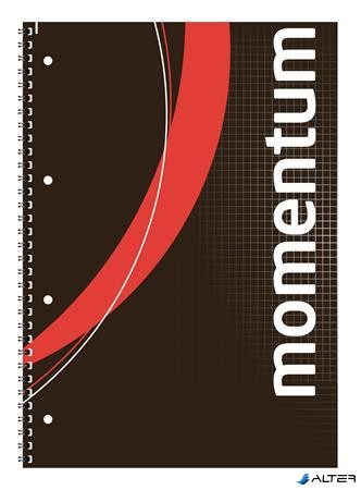 Spirálfüzet, A4, kockás, 90 lap, perforált, lyukasztott, VICTORIA PAPER, "Momentum"