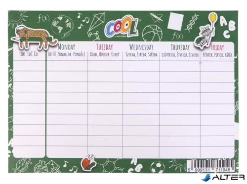 Órarend, A5, kétoldalas, COOL BY VICTORIA