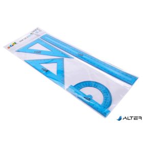   Vonalzókészlet, műanyag, 4 darabos, COOL BY VICTORIA, kék