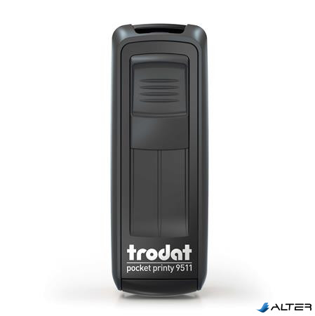 Bélyegző, TRODAT "Pocket Printy 9511", fekete ház, fekete párnával