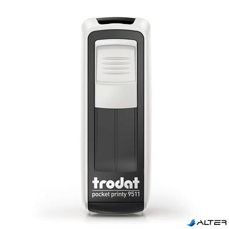 Bélyegző, TRODAT "Pocket Printy 9511", fehér ház, fekete párnával