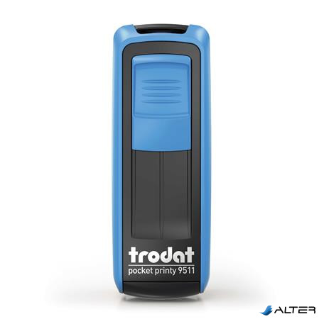 Bélyegző, TRODAT "Pocket Printy 9511", kék ház, fekete párnával
