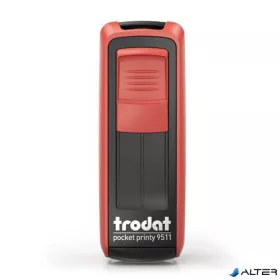   Bélyegző, TRODAT "Pocket Printy 9511", piros ház, fekete párnával
