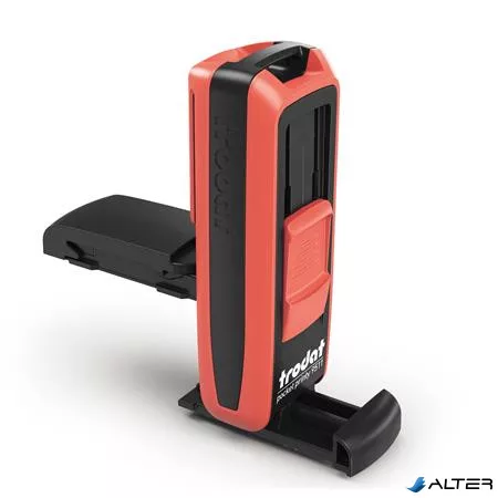 Bélyegző, TRODAT "Pocket Printy 9511", piros ház, fekete párnával