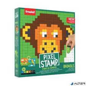   Kreatív foglalkoztató füzet, bélyegzős,  TRODAT 'Creativ Pixelstamp', állatok