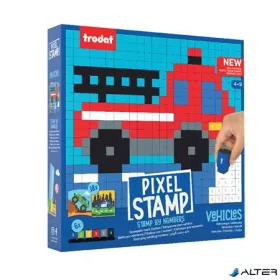   Kreatív foglalkoztató füzet, bélyegzős, TRODAT 'Creativ Pixelstamp',  járművek