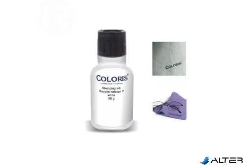 Bélyegzőfesték, 50 ml, textilhez, COLORIS, 'Berolin Ariston', fehér