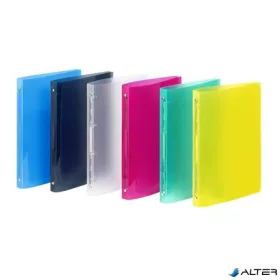   Gyűrűs könyv, 4 gyűrű, 25 mm, A4, PP, VIQUEL "Propyglass", vegyes színek