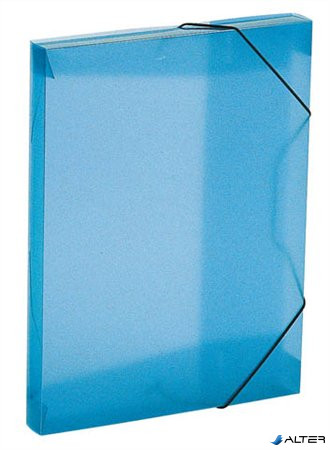 Gumis mappa, 30 mm, PP, A4, VIQUEL 'Coolbox', áttetsző  kék
