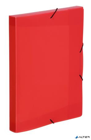 Gumis mappa, 30 mm, PP, A4, VIQUEL 'Coolbox', áttetsző piros