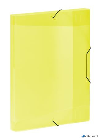 Gumis mappa, 30 mm, PP, A4, VIQUEL 'Coolbox', áttetsző sárga