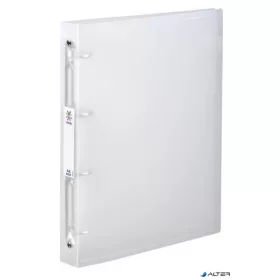   Gyűrűs könyv, 4 gyűrű, 40 mm, A4, maxi, PP, cserélhető címke, VIQUEL "Propyglass", víztiszta
