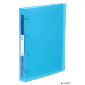   Gyűrűs könyv, 4 gyűrű, 40 mm, A4, maxi, PP, cserélhető címke, VIQUEL "Propyglass", kék