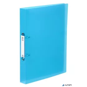   Gyűrűs könyv, 2 gyűrű, 40 mm, A4, maxi, PP, cserélhető címke, VIQUEL "Propyglass", kék