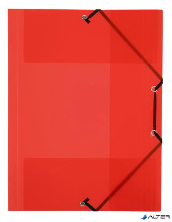 Gumis mappa, 15 mm, PP, A4, VIQUEL 'Propyglass', piros