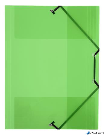 Gumis mappa, 15 mm, PP, A4, VIQUEL 'Propyglass', zöld