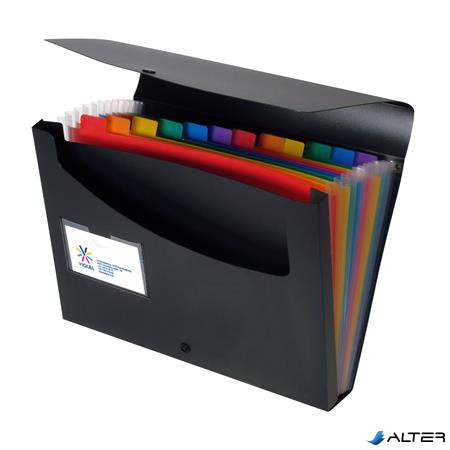 Harmonikamappa, PP, 12 rekeszes, VIQUEL 'Rainbow Class', fekete