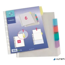   Genotherm, lefűzhető, jelölőfüles, A4, 90 mikron, víztiszta, 6 részes, VIQUEL