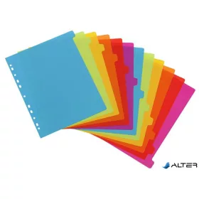   Regiszter, műanyag, A4 Maxi, 12 részes, VIQUEL, 'Happy Fluo', színes