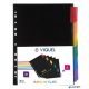 Regiszter, műanyag, A4 Maxi, 6 részes, VIQUEL "Rainbow Class", fekete