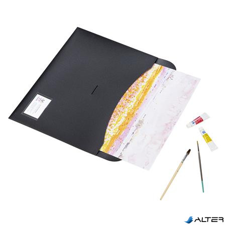 Irattartó tasak, A3, PP, bújtatós záródás, VIQUEL 'Creativ Gallery', fekete