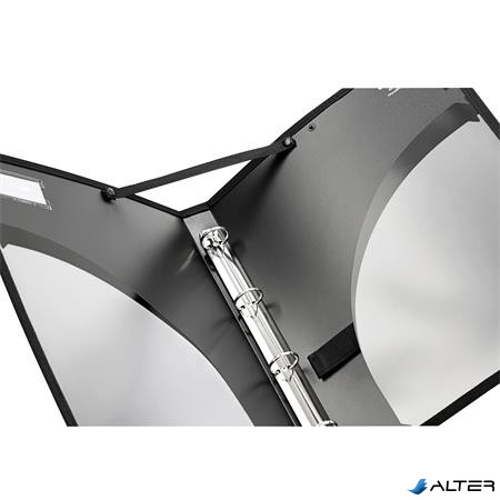 Kottatartó, 4 gyűrűs, 25 mm, A4, PP, VIQUEL 'Vocalyz Adagio', fekete