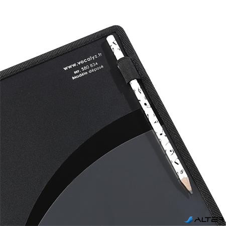 Kottatartó, 4 gyűrűs, 25 mm, A4, PP, VIQUEL 'Vocalyz Adagio', fekete