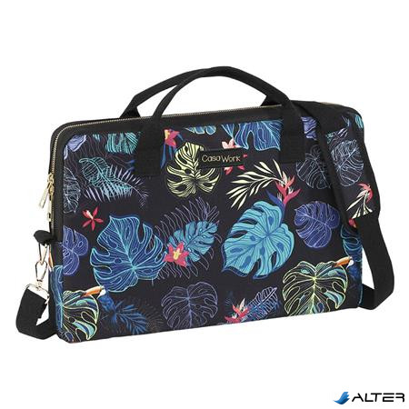 Notebook táska, 15', VIQUEL CASAWORK 'Tropical', fekete-kék
