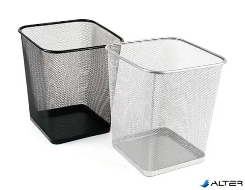 Papírkosár, fémhálós, szögletes, VICTORIA OFFICE, fekete